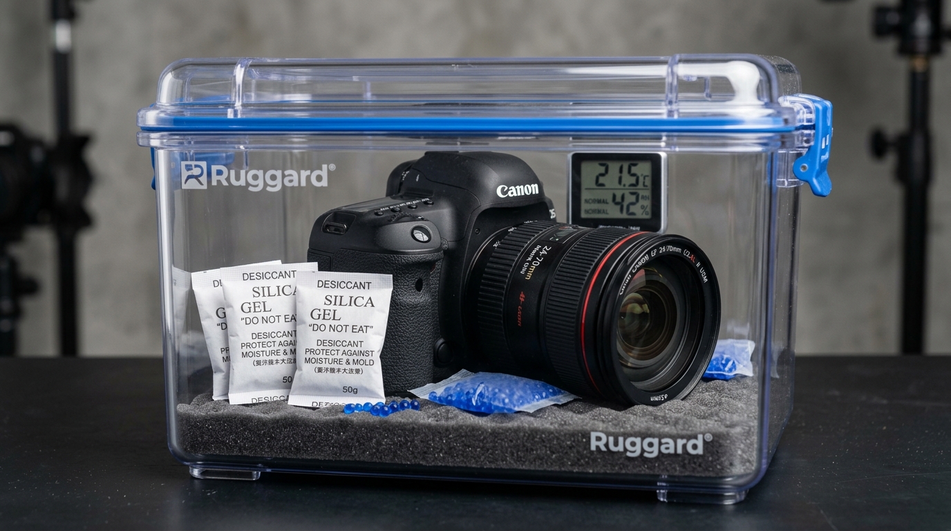 Using silica gel packets to protect camera lens from fungus